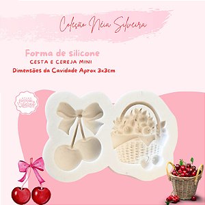 Molde de Silicone Cesta e Cereja Mini