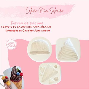 Molde de Silicone Sorvete de Casquinhas / Xícaras