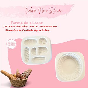 Molde de Silicone Cestaria Mini Pães Porta Guardanapos
