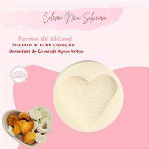 Molde de Silicone Biscoito de Feira Coração