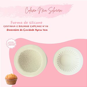 Molde de Silicone Cestinha e Bolinho Cupcake N3