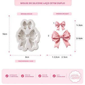 Molde de Silicone Laço Cetim Duplo
