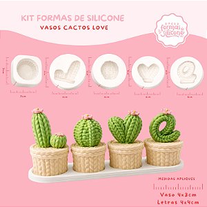 Molde de Silicone kit Cactos Love