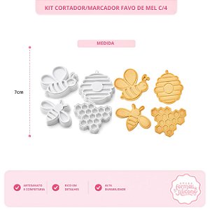 Kit Cortador / Marcador Favo de Mel c/ 4