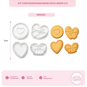 Kit Cortador / Marcador Doce Amor c/ 4