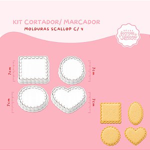 Kit Cortador / Marcador Molduras Scallop c/ 4