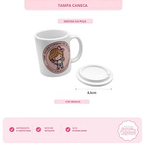 Tampa de Caneca Cor Branca 8,5 cm
