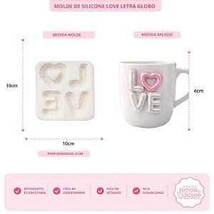 Molde de Silicone Love Letra Globo