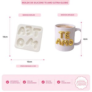 Molde de Silicone Te Amo Letra Globo