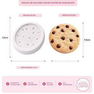 Molde de Silicone Cockie Gotas de Chocolate
