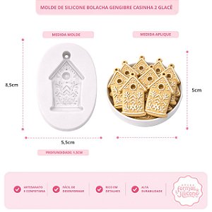 Molde de Silicone Bolacha de gengibre Casinha de Natal 2