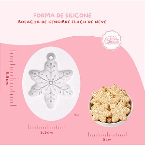 Molde de Silicone Bolacha de Gengibre Floco de Neve