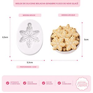 Molde de Silicone Bolacha de Gengibre Floco de Neve