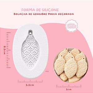 Molde de Silicone  Bolacha de Gengibre Pinha Decorada