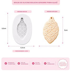 Molde de Silicone Bolacha de Gengibre Pinha Decorada