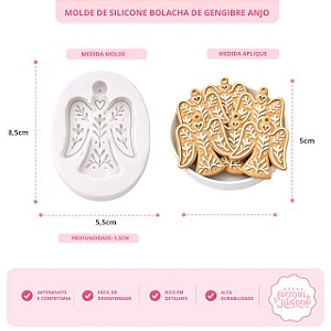 Molde de Silicone Bolacha de Gengibre Anjo
