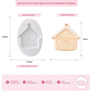 Molde de Silicone Bolacha de Gengibre Casinha