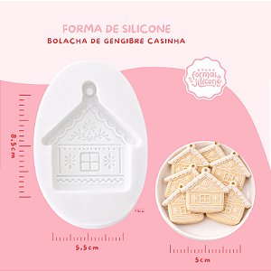 Molde de Silicone Bolacha de Gengibre Casinha