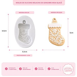 Molde de Silicone Bolacha de Gengibre Meia Glacê