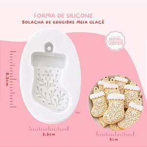 Molde de Silicone Bolacha de Gengibre Meia Glacê