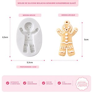 Molde de Silicone Bolacha de Gengibre Gingerbread glacê