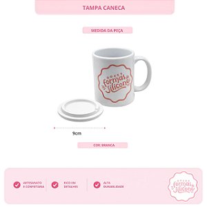Tampa de Caneca cor Branca 9 cm