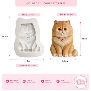 Molde de Silicone Pet Gato Persa