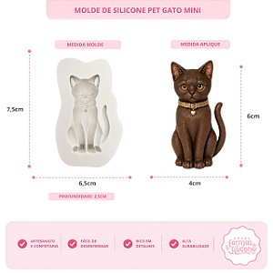 Molde De Silicone Pet Gato  Mini
