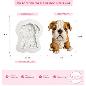 Molde de Silicone Pet Buldog Inglês Mini