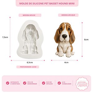 Molde de Silicone Pet Basset Hound Mini