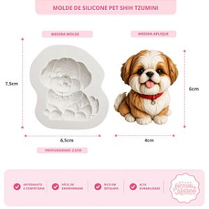 Molde de Silicone Pet Shith Zu Mini