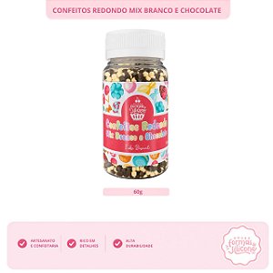 Confeitos Redondo Mix Branco e Chocolate
