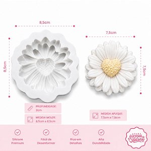 Molde de Silicone  Margarida Miolo Coração M