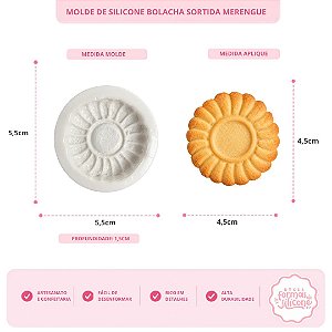 Molde de Silicone Bolacha Sortida Merengue