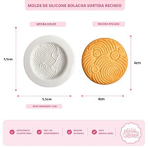 Molde de Silicone Bolacha Sortida Recheio