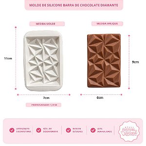 Molde de Silicone Barra de Chocolate Diamante