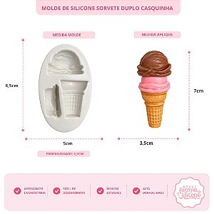 Molde De Silicone Sorvete Duplo Casquinha