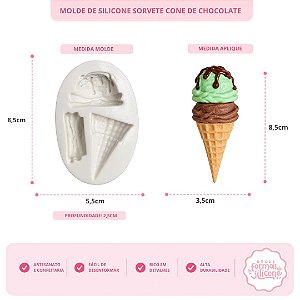 Molde de Silicone Sorvete Cone de Chocolate