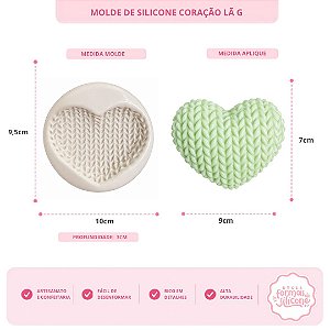 Molde de Silicone Coração Lã G
