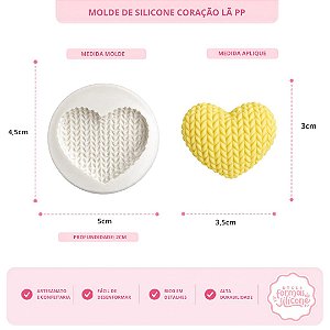 Molde de Silicone Coração Lã PP