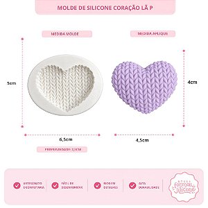 Molde de Silicone Coração Lã P