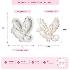 Molde De Silicone Pomba De Lado