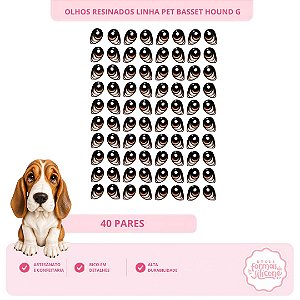 Olhos Resinados Basset Hound G