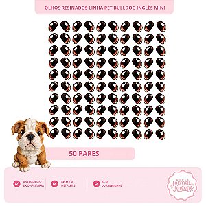 Olhos Resinados Buldog Inglês Mini