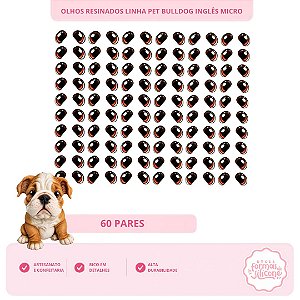 Olhos Resinados Buldog Inglês Micro