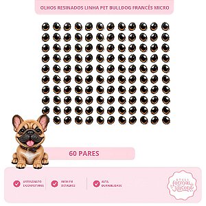 Olhos Resinados Buldog Francês Micro