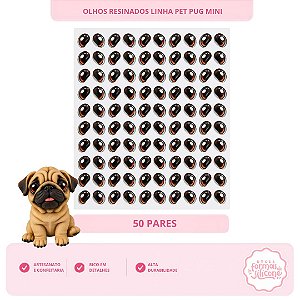 Olhos Resinados Pug Mini