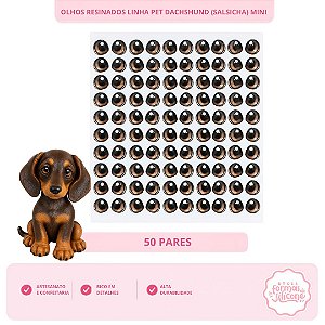 Olhos Resinados Dachshund (Salsicha) Mini