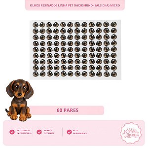 Olhos Resinados Dachshund (Salsicha) Micro
