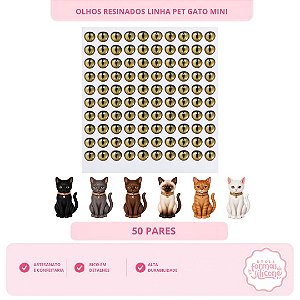 Olhos Resinados Gato Mini